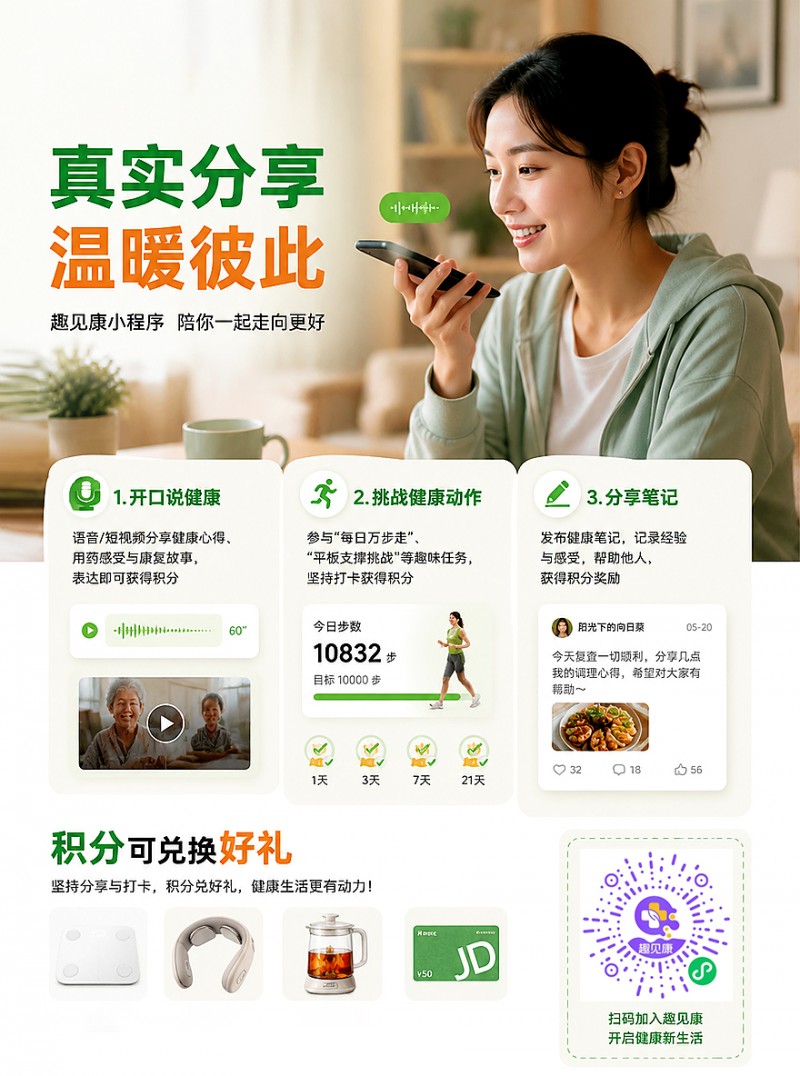 趣见康|有温度的健康社区,分享健康还能攒积分兑好物